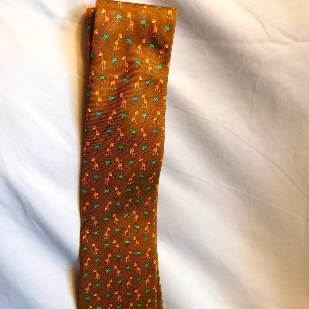 Vintage Brooks Brothers 346 Silk Neck Tie Giraffe Print